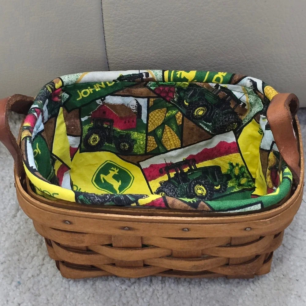 Vintage Longaberger‎ Handwoven Basket John Deere Liner 2002 Dresden Ohio USA